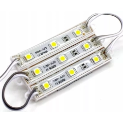 MODUŁ 3xDIODA LED 5050 0,5w/12V BIAŁA ZIMNA