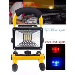 AKUMULATOROWY HALOGEN LED 10W 24 smd+flash+dodatki