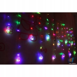 LAMPKI CHOINKOWE SOPLE KULE 8CM 12 SOPLI Z KULKAMI