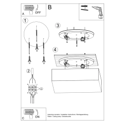 Plafon HORUS 45 czarny