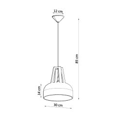 Lampa wisząca CASCO biała/czarna