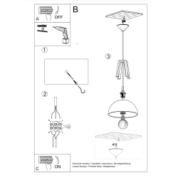 Lampa wisząca CASCO biała/czarna