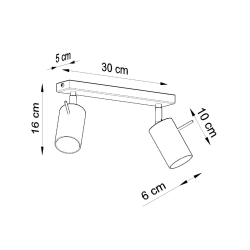 Plafon RING 2 szary