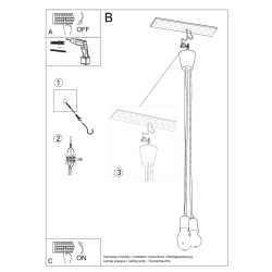 Lampa wisząca DIEGO 3 pomarańczowy