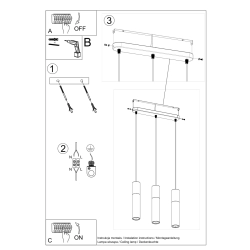 Lampa wisząca PABLO 3L czarna