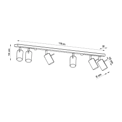 Plafon RING 6L chrom