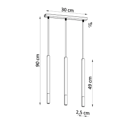 Lampa wisząca MOZAICA 3L czarny/miedź