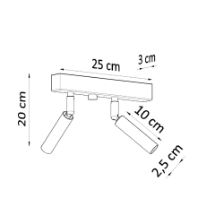 Plafon EYETECH 2 czarny