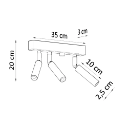 Plafon EYETECH 3 czarny