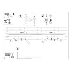 Plafon EYETECH 6 czarny