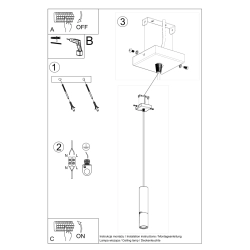 Lampa wisząca LOOPEZ 1 czarny/chrom