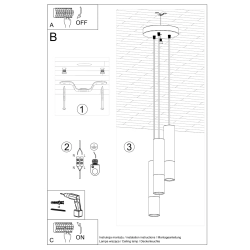 Lampa wisząca LOOPEZ 3P czarny/miedź