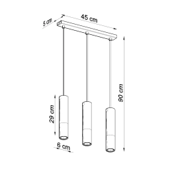 Lampa wisząca LOOPEZ 3L czarny/złoty