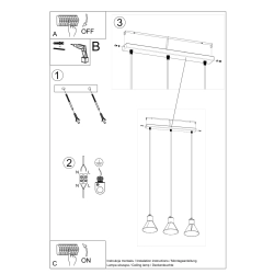 Lampa wisząca TAZILA 3 biała [ES111]