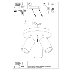 Plafon RING 3P czarny