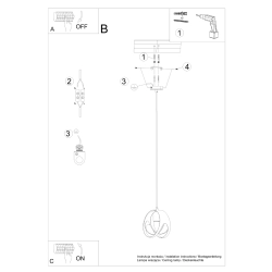 Lampa wisząca TULOS 1 czarna