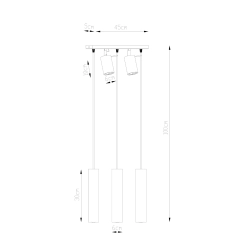 Lampa wisząca RING 3 biały