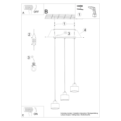 Lampa wisząca SAVAR 3 czarna