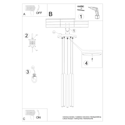 Lampa wisząca PASTELO 5P czarna