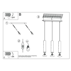 Lampa Wisząca LAGOS 3 złoty połysk