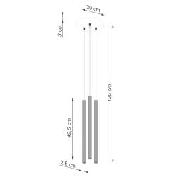 Lampa wisząca ARCHE 3P złota