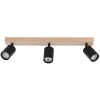 Kinkiet LED GU10 3x35W czarny z drewnem do wnętrz