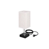 Lampa biurkowa LED E27 z USB-A i USB-C czarna chrom