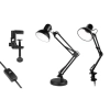 Lampa biurkowa kreślarska LED E27 max60W czarna aluminiowa