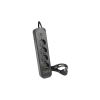 przedluzacz czarny 4x230V 3xUSB-A 1xUSB-C 2m z ochrona przeciwprzepieciowa