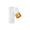 Kinkiet LED 35W GU10 biały złoty z USB do czytania