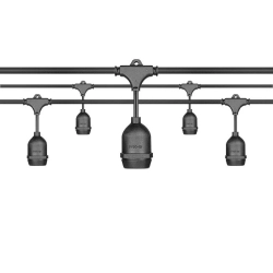 Girlanda LED 24V 10m 10x E27 IP44 czarna do ogrodu i altany