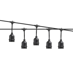 Girlanda LED 24V 15m 15x E27 IP44 czarna do ogrodu i altany