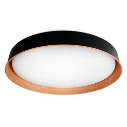 Plafon LED 54W 3000-6500K czarny drewno pilot
