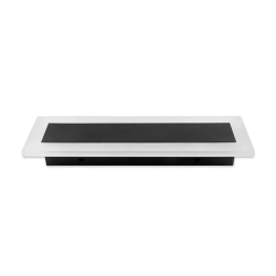 Kinkiet LED 9W 4500K IP65 czarny 30cm do elewacji i fasady - biało-czarny prostokątny panel