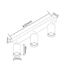 Kinkiet LED GU10 3x35W biały ruchomy IP20 do wnętrz