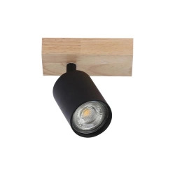 Kinkiet LED GU10 35W czarny drewniany ruchomy do wnętrz