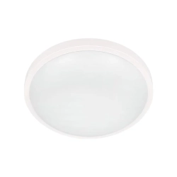 Plafon LED 2xE27 60W biały IP44 z czujnikiem mikrofalowym do wejścia i na schody - okrągły biały matowy plafon