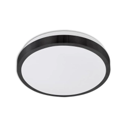 Plafon LED 2xE27 40W czarny IP44 czujnik mikrofalowy do wejścia i schodów