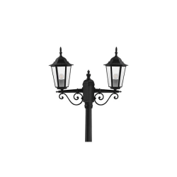 Lampa ogrodowa LED E27 2x60W IP44 czarna 237,5cm do ogrodu i altany — zdjęcie 2