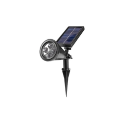 Lampa solarna LED 0.8W 6500K IP44 czarna z czujnikiem zmierzchu do ogrodu i na taras
