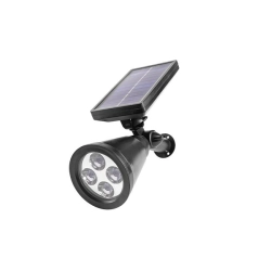 Lampa solarna LED 0.8W 6500K IP44 czarna z czujnikiem zmierzchu do ogrodu i na taras