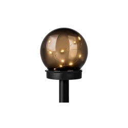 Lampa LED solarna 0,1W 3000K IP44 czarna 10cm czujnik zmierzchu do ogrodu i na taras