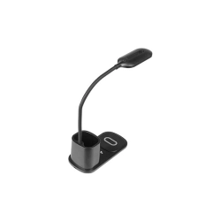 Lampa biurkowa LED 3W 3000-6000K czarna z ładowarką QI