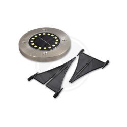 Lampa LED solarna 0.96W 6500K IP44 srebrna do ogrodu i altany 115x135mm czujnik zmierzchu