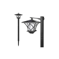 Lampa LED solarna 0,12W 6500K IP44 czarna 153cm z czujnikiem do ogrodu i altany