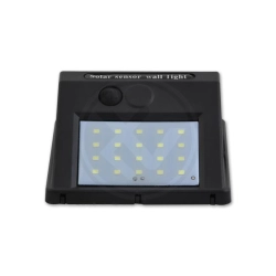 Lampa LED 3W 5500-6000K IP65 czujnik zmierzchu czarna 125x98x48mm do ogrodu i elewacji