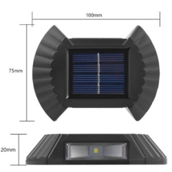 Lampa LED solarna 15lm 4500K IP65 czarna do elewacji i fasady