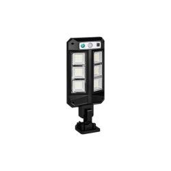 Lampa LED solarna 3.2W 6500K IP44 czujnik PIR czarna do ogrodu i podjazdu