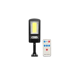Lampa LED solarna 10W 6500K IP44 czujnik PIR czarna slim