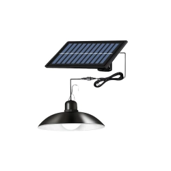 Lampa LED solarna 1,8W 6500K IP44 czarna z pilotem do ogrodu i altany